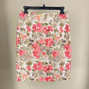 HALOGEN floral lined pencil skirt side zip - SZ 2